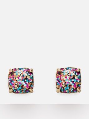 Kate Spade Small Square Stud Earrings - Multi Glitter & Gold